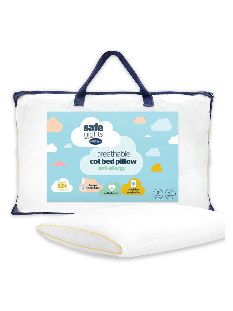 Silentnight Safe Nights breathable cot bed pillow (British brand)