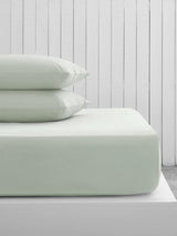 Drap-housse en coton riche, vert sauge pâle