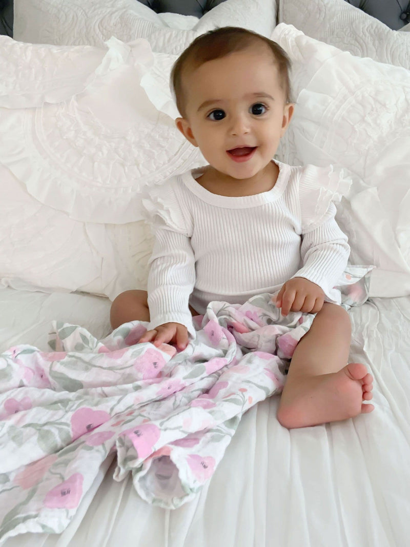 aden + anais pink large muslin blanket, imported from the UK
