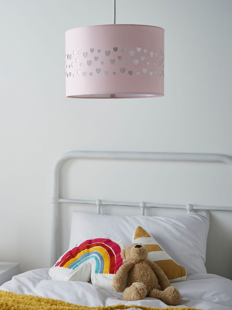 Glow pink heart ceiling light 30cm (British brand)
