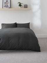 Charcoal Grey Easy Care Polycotton Plain Duvet Cover and Pillowcase Set