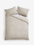 Natural easy care polycotton plain duvet cover and pillowcase set - British product