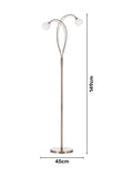 BHS Brass Soni Floor Lamp with opal glass shades (British brand)