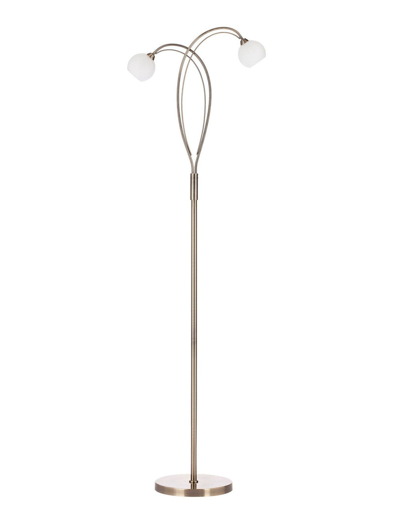 BHS Brass Soni Floor Lamp with opal glass shades (British brand)