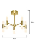 BHS brass Lois semi-flush chandelier ceiling light (British brand)