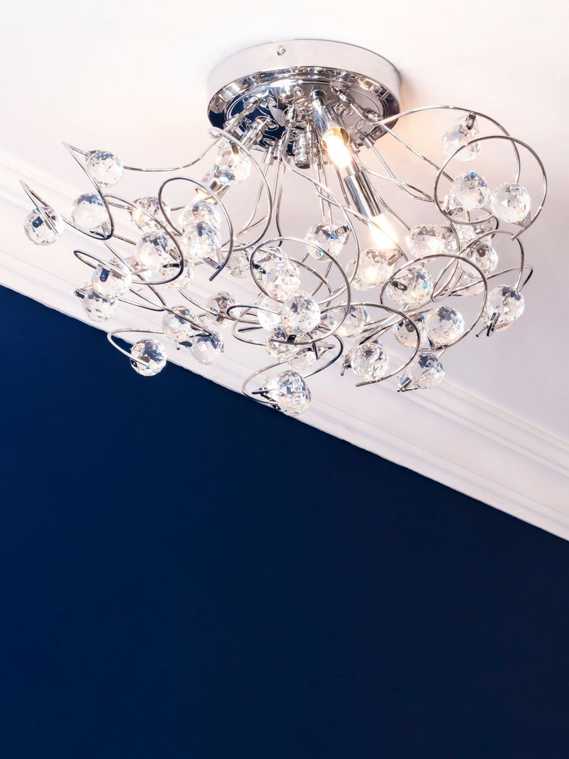 BHS Silver Lila flush ceiling light - British product