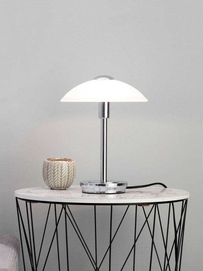 BHS Chrome Archie Touch Table Lamp 27cm UK version