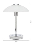 BHS Chrome Archie Touch Table Lamp 27cm UK version