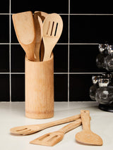 Next Maison by Premier Natural Kyoto 6-Piece Kitchen Utensil Set with Holder- Buy online at McGrocer