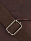 Osprey London chestnut brown saddle leather large messenger bag, imported from the UK
