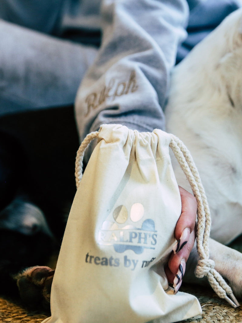 RUFF personalised doggy treat bag 100% cotton - British product
