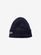 Next Lacoste Blue Soft Wool Ribbed Beanie- Buy online at McGrocer