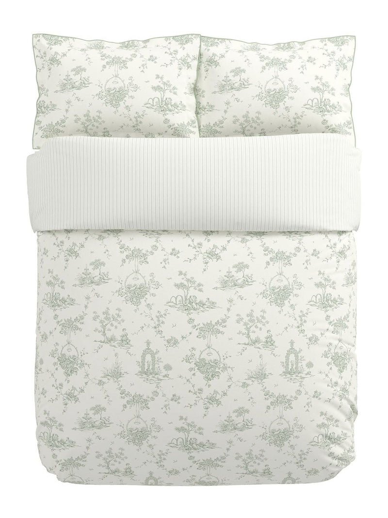 V&A Green Garden Of Love duvet cover and pillowcase set (British brand)