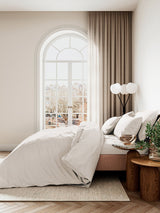 Bedeck of Belfast Chalk 400 Thread Cound Cotton Sateen Fitted Flat Bed Sheet