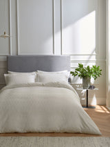 Next Bedeck of Belfast Chalk Ravello 100% Cotton Duvet Cover and Pillowcase Set- Buy online at McGrocer