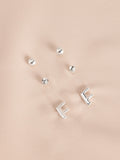 Silver tone initial stud earrings pack (British brand)