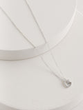 Heart necklace silver tone recycled brass cubic zirconia, imported from the UK