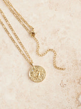 Gold Tone Waterproof Stainless Steel Zodiac Necklace
