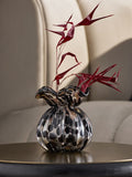Black/Gold Mini Confetti Glass Flower Vase