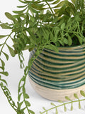 Green artificial trailing plant in reactive ceramic pot, 33cm height, UK version