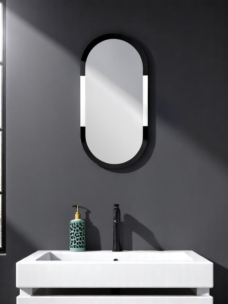 Showerdrape Putney silver oval wall mirror 80 x 40cm (British brand)