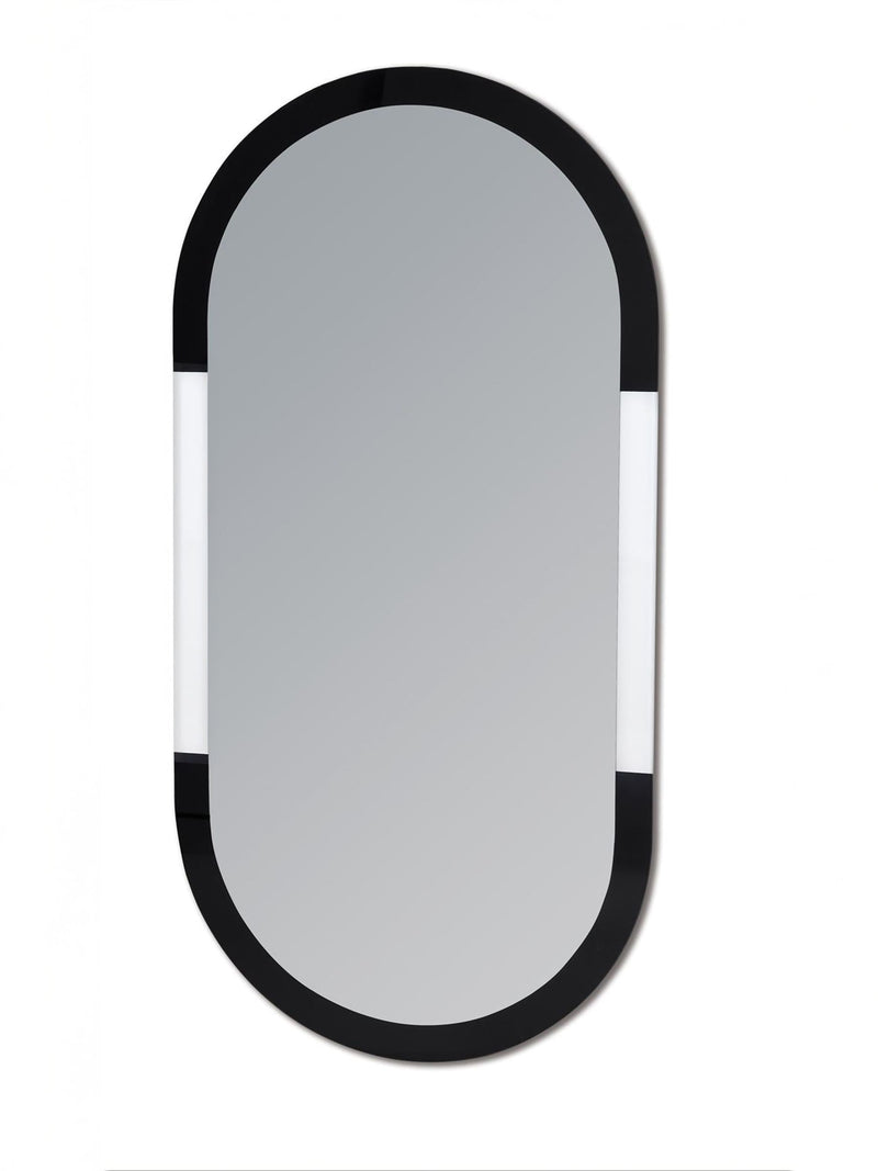 Showerdrape Putney silver oval wall mirror 80 x 40cm (British brand)