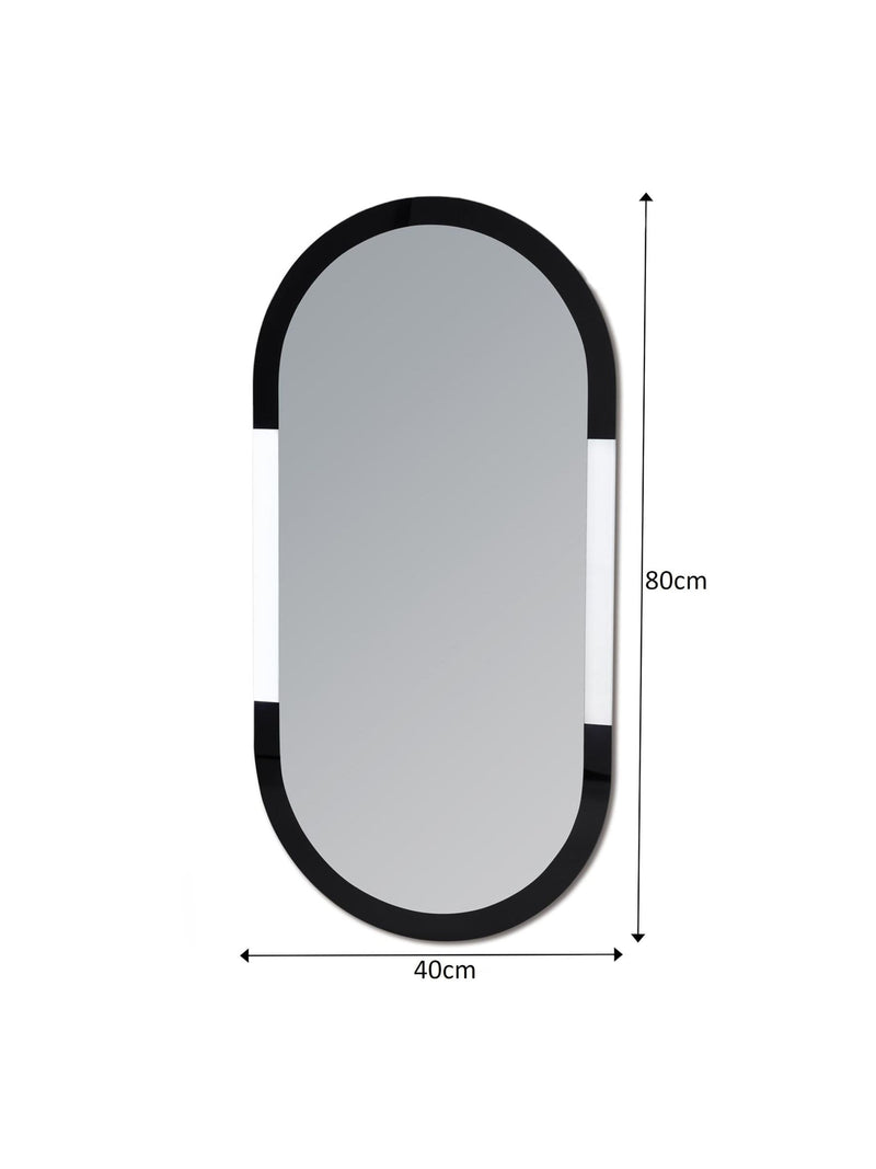 Showerdrape Putney silver oval wall mirror 80 x 40cm (British brand)