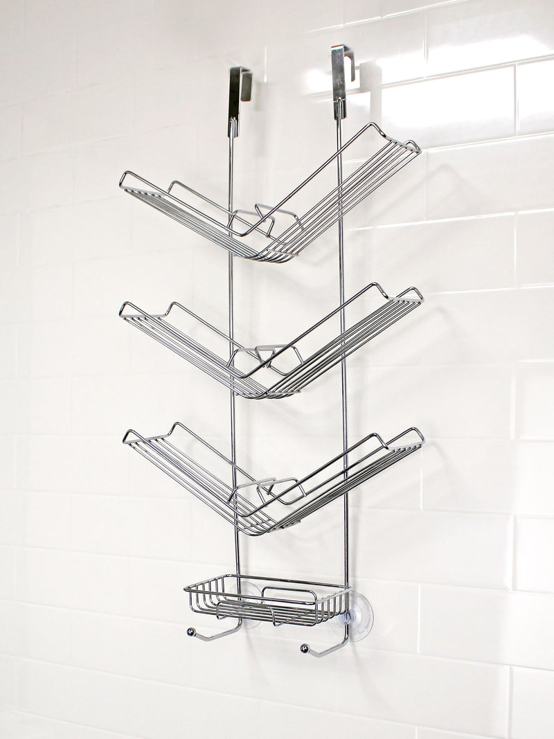 Showerdrape Silver Atrium shower caddy (British brand)