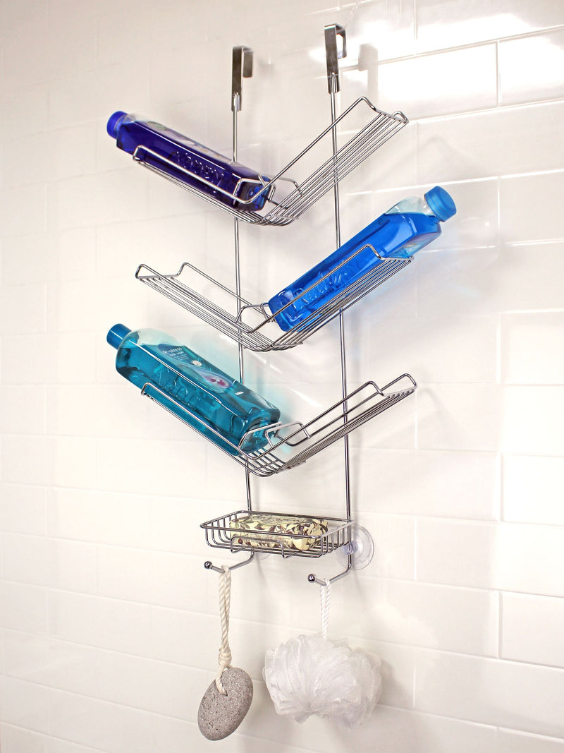 Showerdrape Silver Atrium shower caddy (British brand)