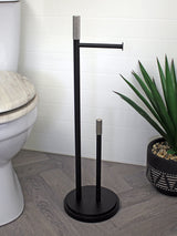 Next Showerdrape Black Chester Toilet Roll and Spare Paper Holder Set- Buy online at McGrocer