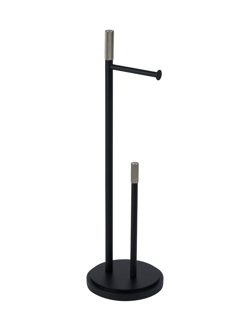 Showerdrape Black Chester toilet roll holder set (British brand)