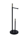 Showerdrape Black Chester toilet roll holder set (British brand)