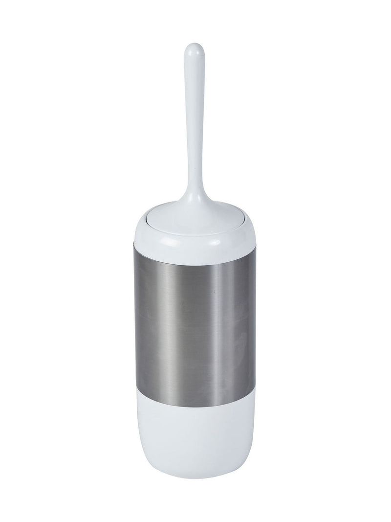 Showerdrape White Elite toilet brush set (British brand)