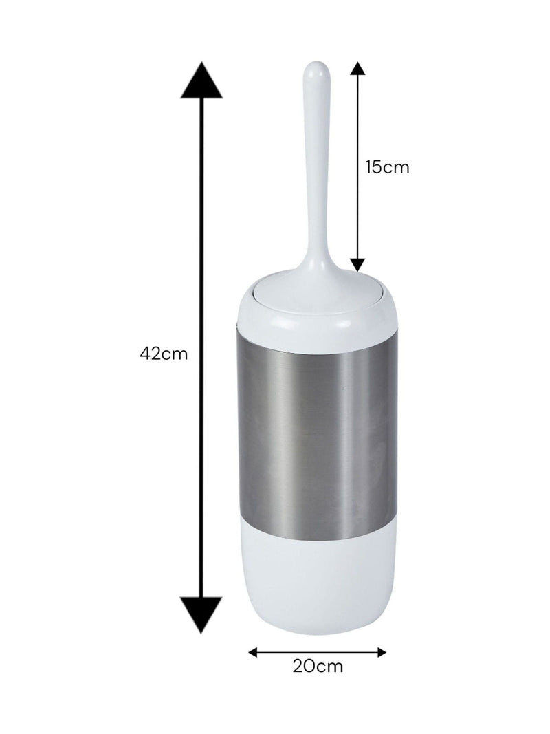 Showerdrape White Elite toilet brush set (British brand)