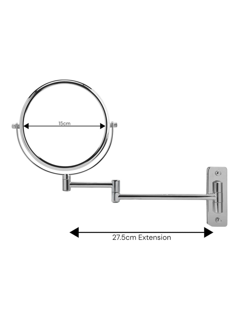 Showerdrape chrome Lindos extendable shaving mirror (British brand)