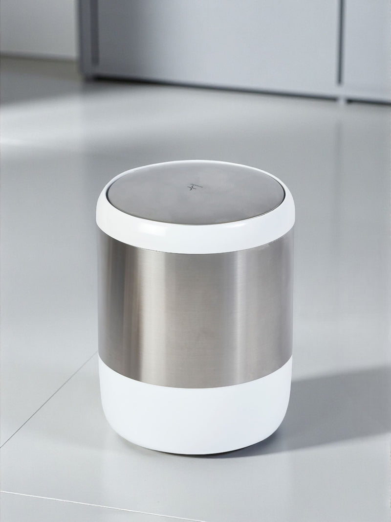 Showerdrape White Elite bathroom swing bin 6 litre (British brand)