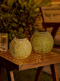 Sage green solar filigree lanterns set of 2, imported from the UK