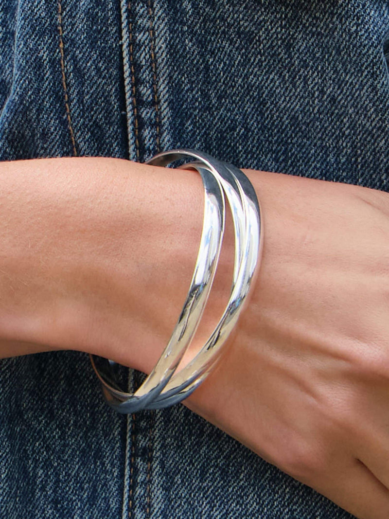 Jon Richard Silver Tone Interlock Bangle 20mm x 75mm, UK version
