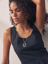 Next Silver Tone Swirl Oval Pave Necklace- Buy online at McGrocer