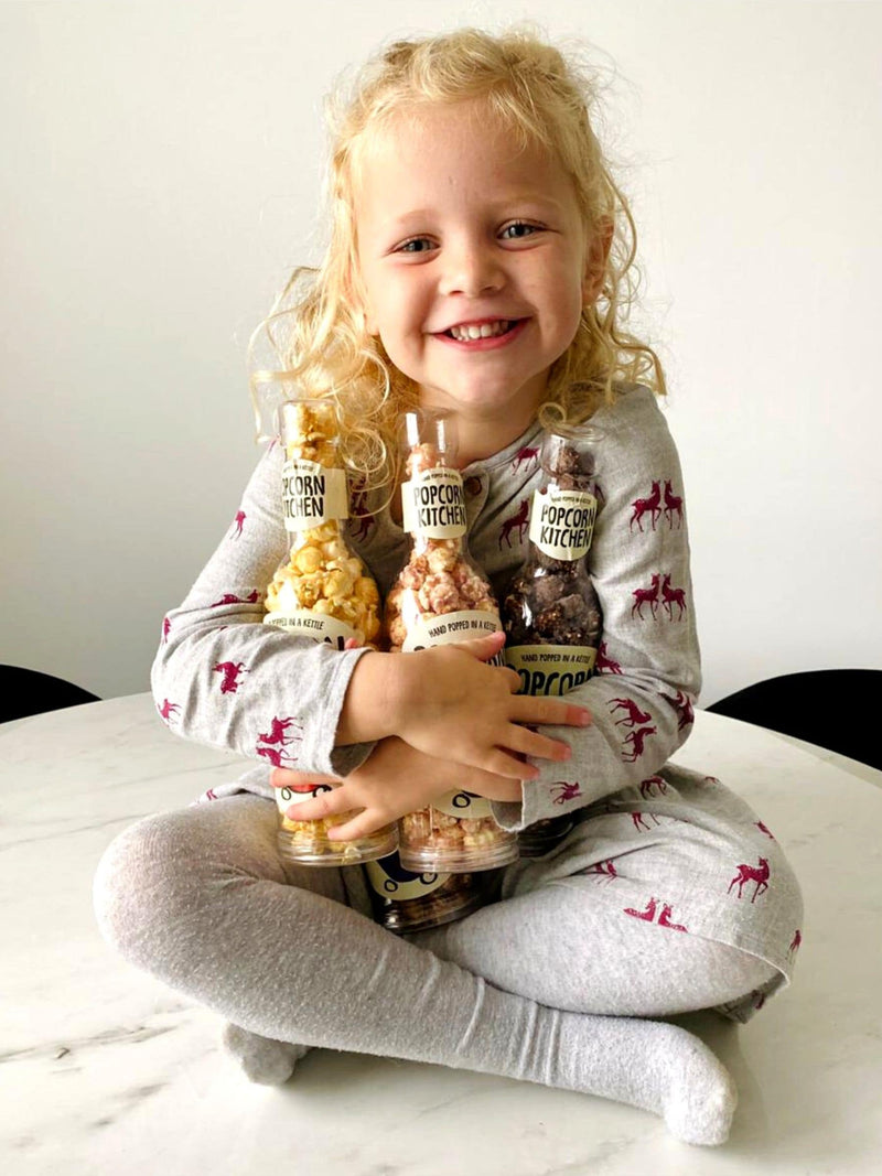 Popcorn Kitchen Gourmet Popcorn Geschenkflaschen Dreierpack, importiert aus Großbritannien