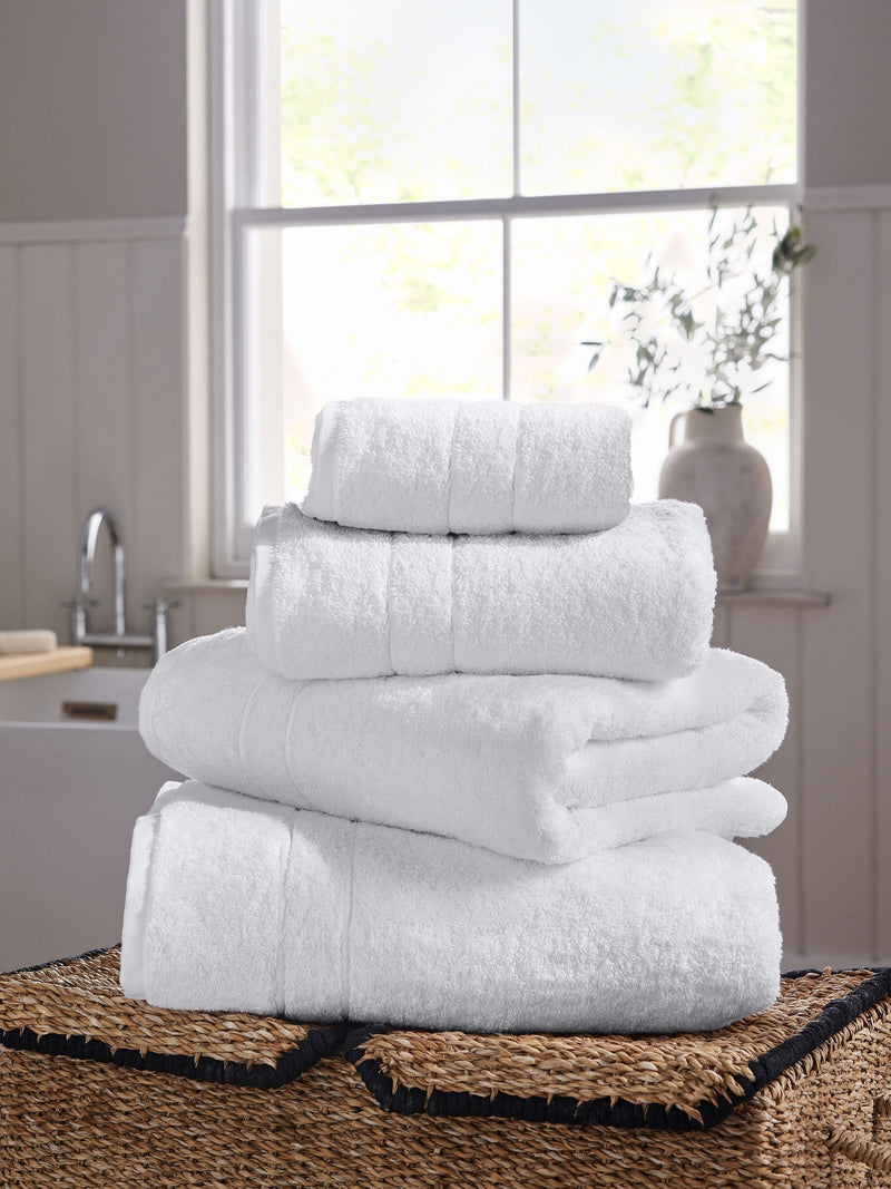 White heavy weight 800gsm Egyptian cotton towel, imported from the UK