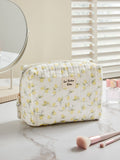 Lemon print and gingham reversible makeup bag 17x24x12cm, UK version