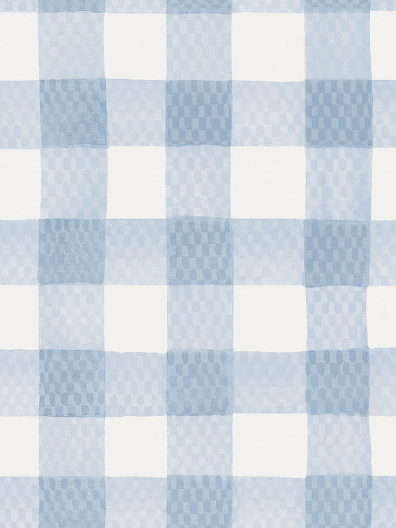 Cath Kidston blue painted gingham A4 wallpaper sample - British product