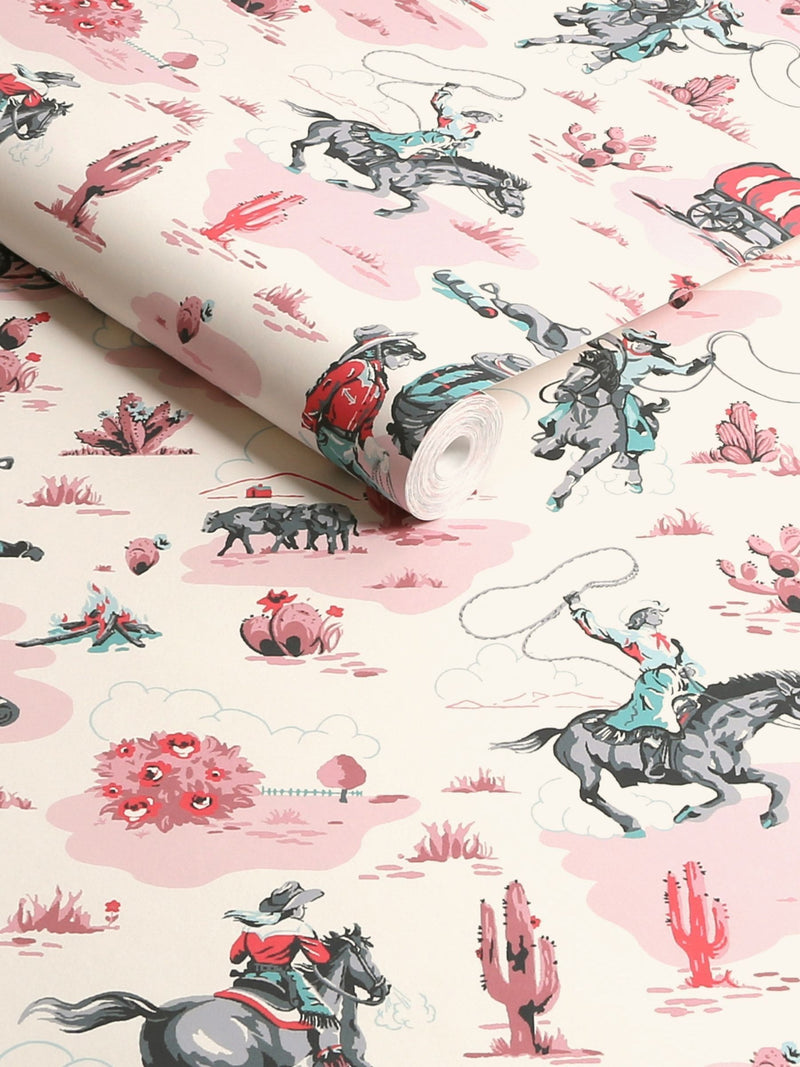 Cath Kidston Cowgirls wallpaper sample A4 - British product