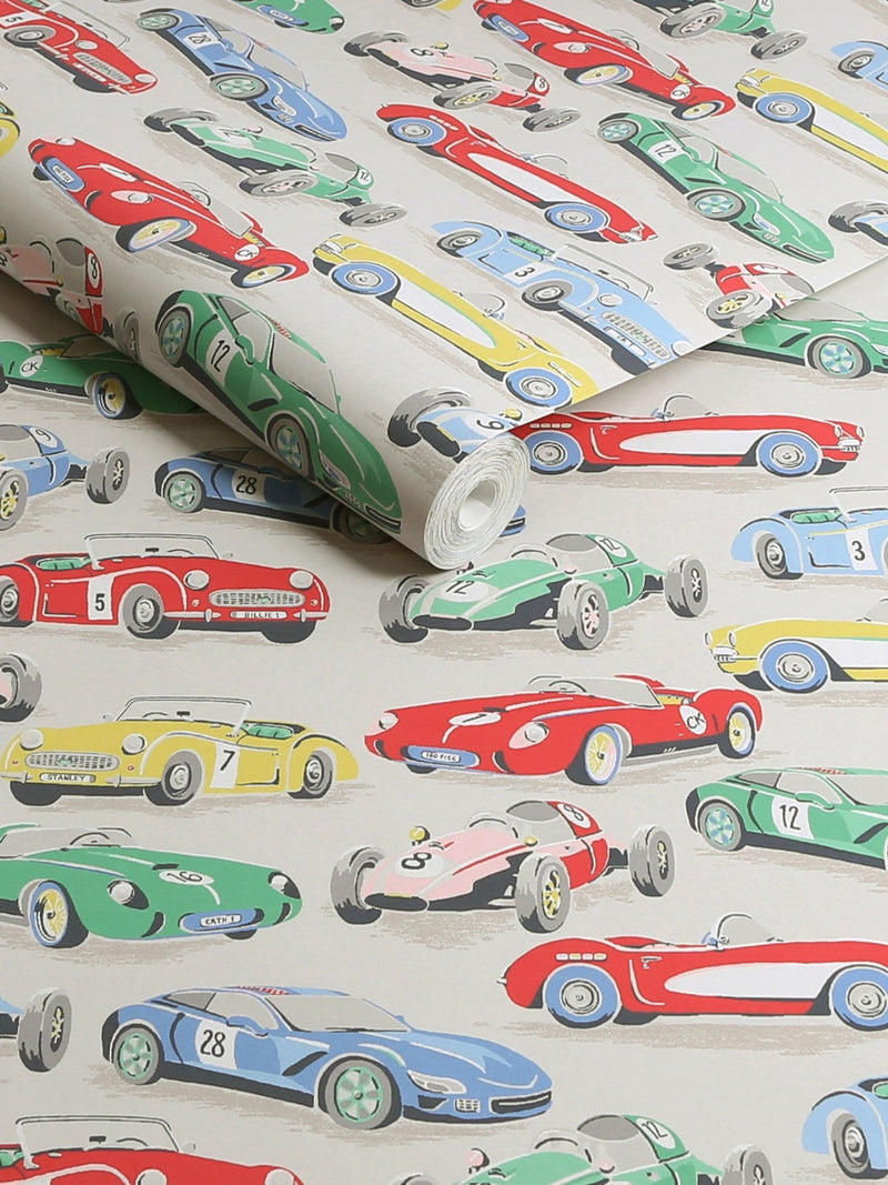 Cath Kidston Multi Vintage Cars A4 wallpaper sample - British product