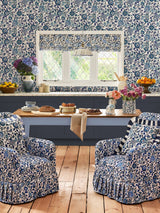 Next Cath Kidston Navy Strawberry Garden Rose Wallpaper Sample A4- Buy online at McGrocer