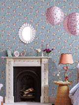 Next Cath Kidston Blue Clifton Floral Wallpaper Sample A4- Buy online at McGrocer