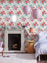 Next Cath Kidston Blue & Pink Archive Rose Wallpaper Sample A4- Buy online at McGrocer
