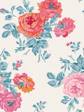Cath Kidston wallpaper sample Blue & Pink Archive Rose A4, UK version