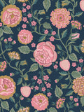 Cath Kidston wallpaper sample Navy Strawberry Garden A4 - British product